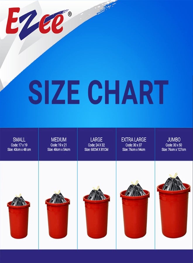 Ezee Garbage Trash Bag for Dustbin | 30 Pieces | Large 24 X 32 Inches I 15 piece x Pack of 2, Disposable plastic, 30 Count, Plastic - Image 4